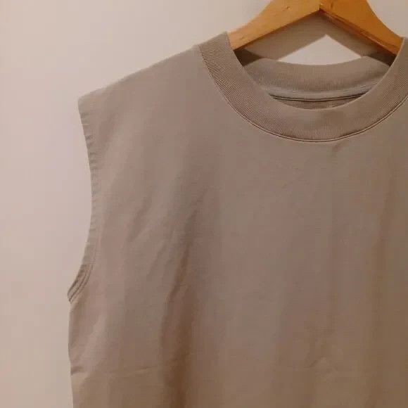 M.M. Lafleur The Toni Top - Light French Terry Tank Top Brown/ Green Size XL - Picture 3 of 6